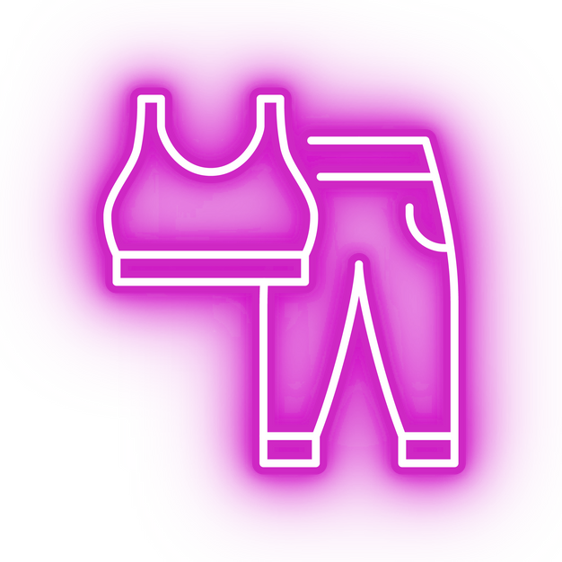 Neon pink sports set icon